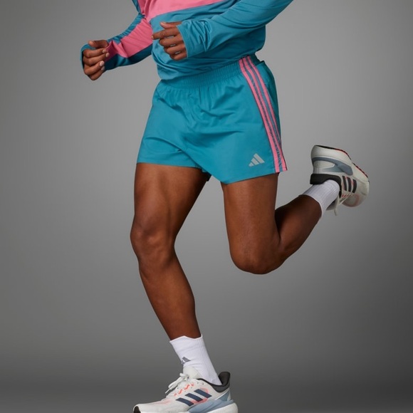 Men’s Adidas Break The Norm Teal Hot Pink Athletic Running Gym Aeroready Shorts - Picture 1 of 13